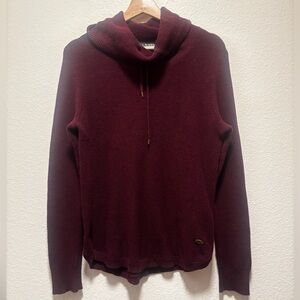 Lauren Ralph Lauren Burgundy Maroon Cowl Neck Mock neck Pullover Sweater Cotton